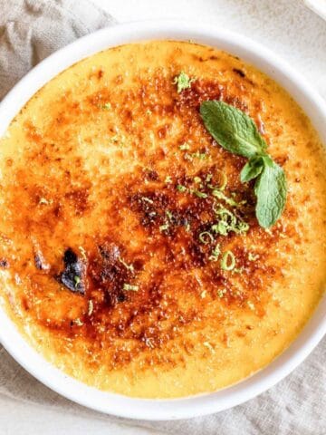 top view of pumpkin creme brulee