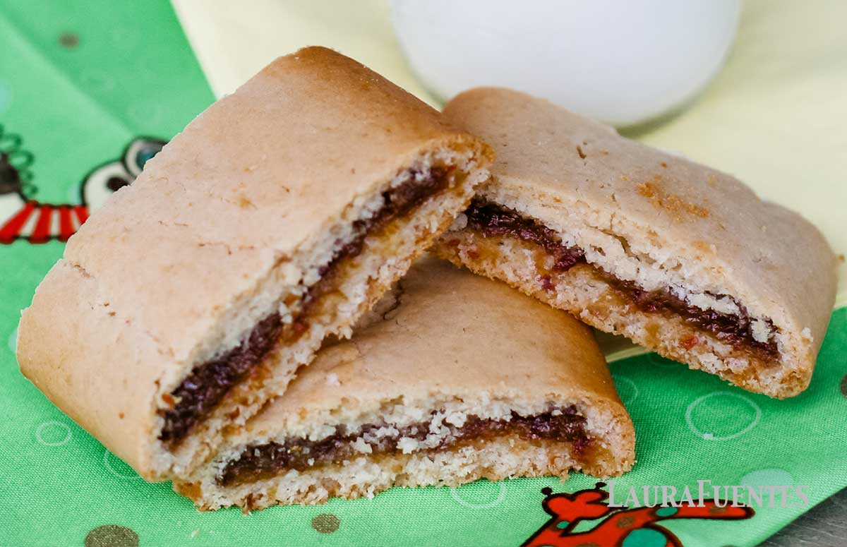 stack of three homemade fig newtons