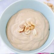 bowl of greek yogurt peanut butter pudding