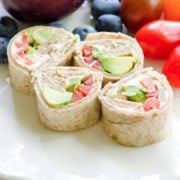 zesty avocado rolls on a white plate