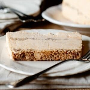 a slice of frozen pumpkin pie