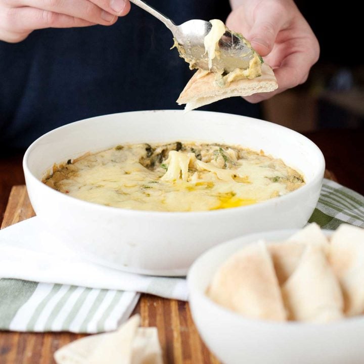 Warm Hummus Spinach Dip Recipe Easiest Appetizer Ever!