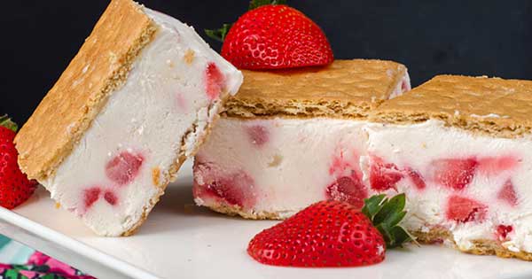 Strawberry Cheesecake Ice Cream Sandwiches