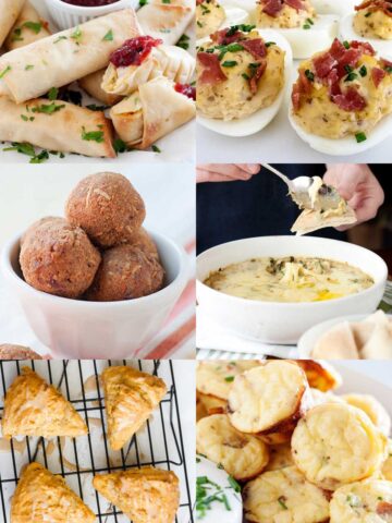 an image collage of family friendly thanksgiving appetizers to make ahead