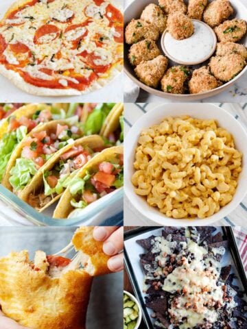 an image collage of six dinner ideas for kids