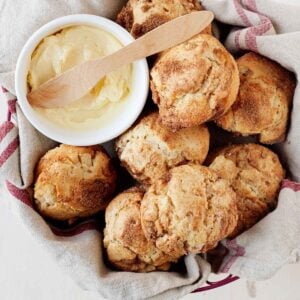 cinnamon apple muffins on a basket