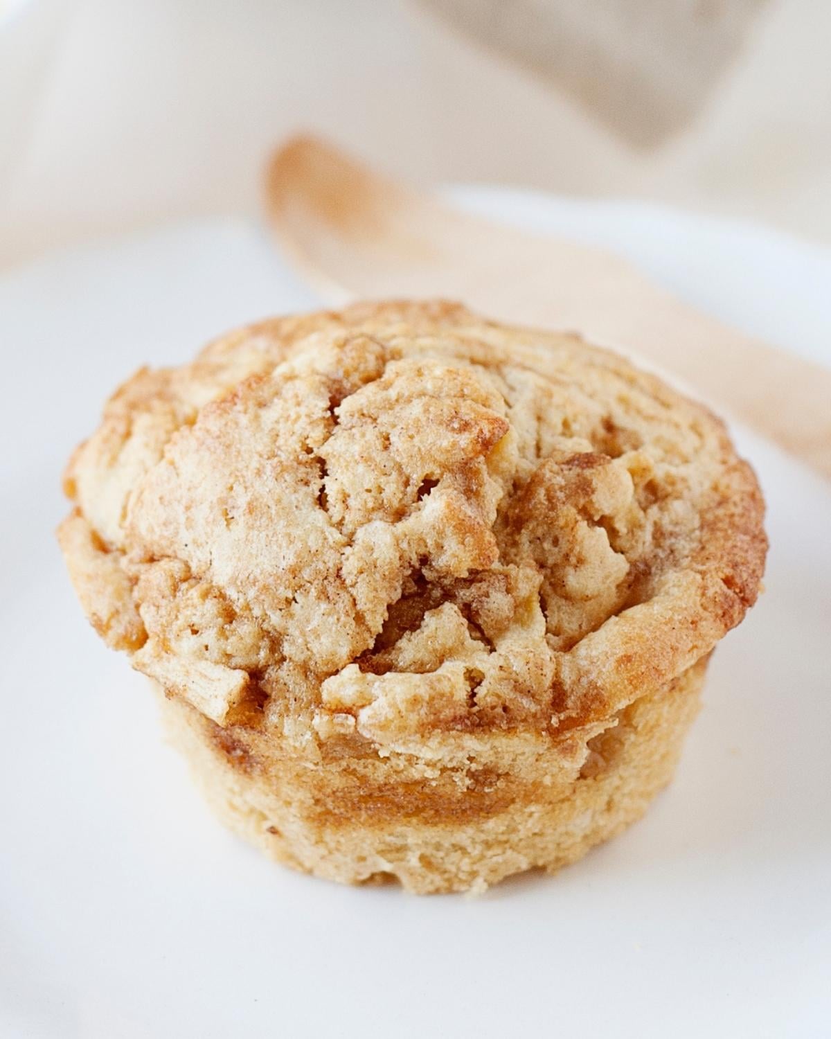apple fritter muffin on a plate