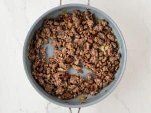 browning ground meat in a skillet