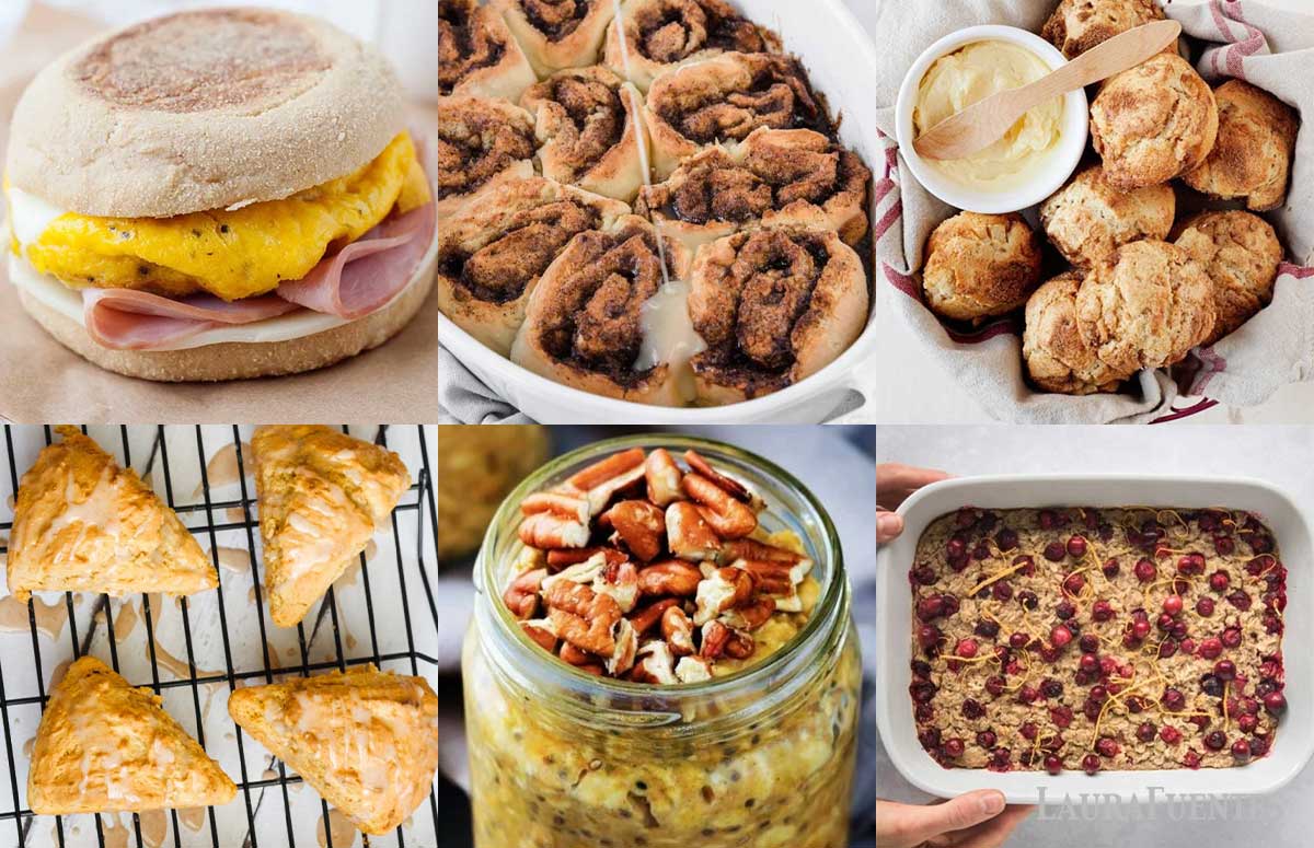 an image collage of holiday breakfast ideas you kids will love