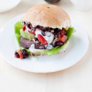 grilled portobello mushroom burger on a plate