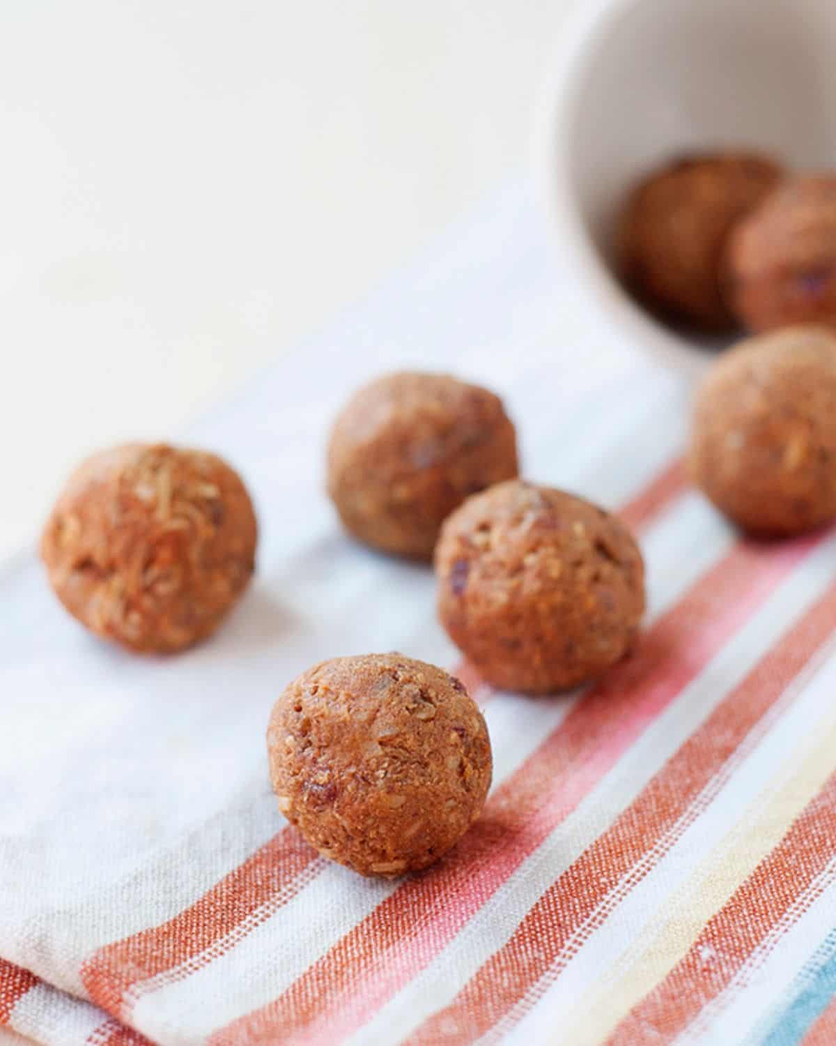 five pumpkin bites on the counter