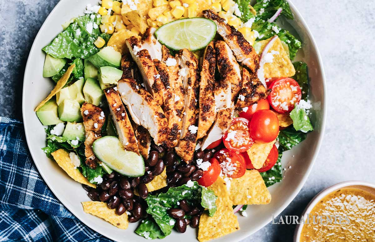 top view of santa fe chicken salad