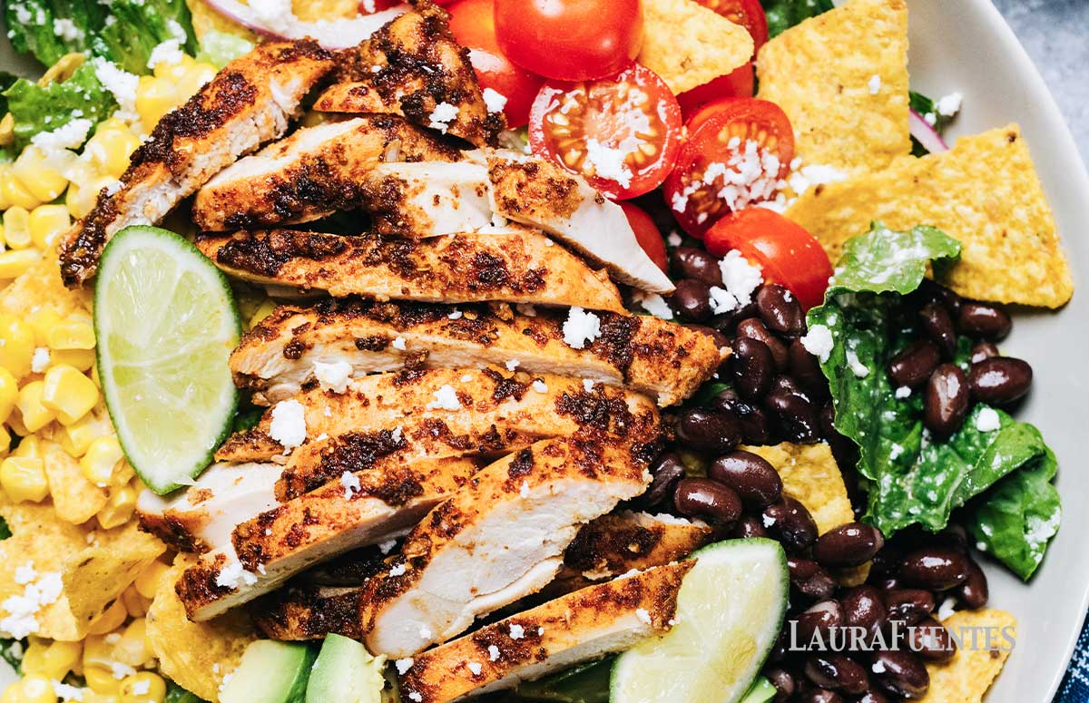 top view of santa fe chicken salad