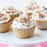 yellow cupcakes on a white plate