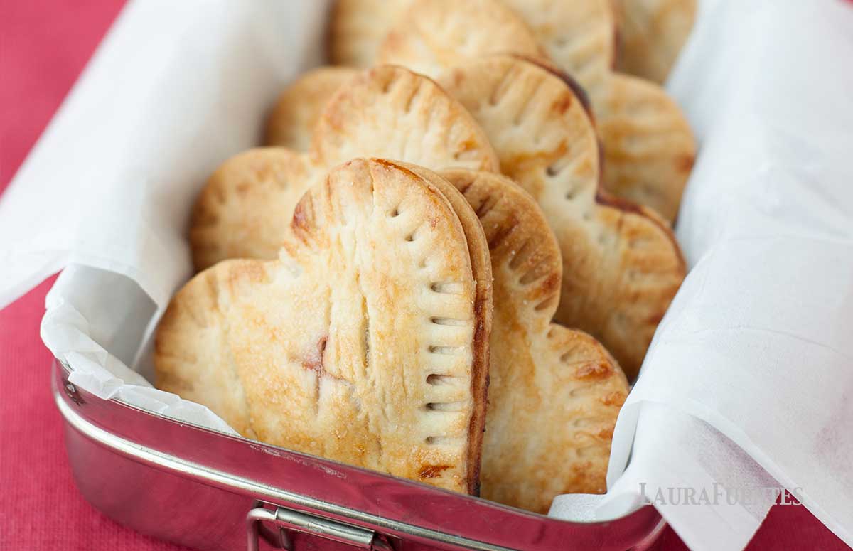 cherry hand pies in a metal lunch box