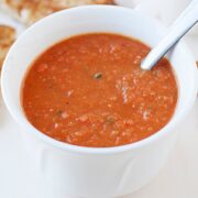 a small bowl of tomato soup