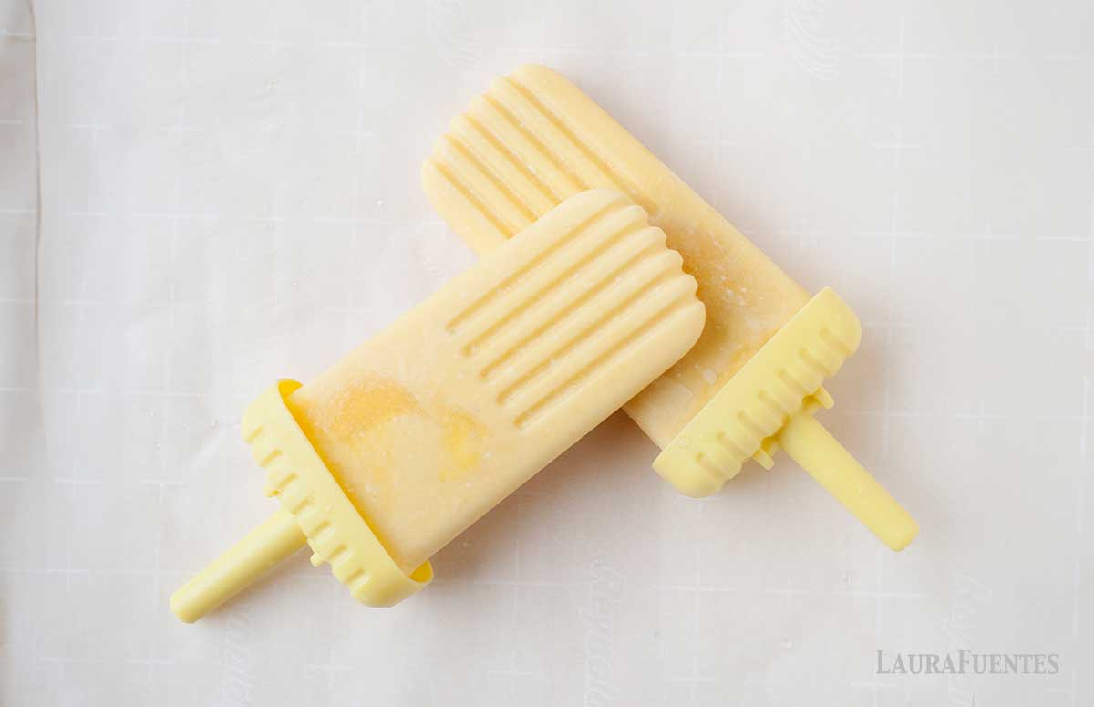 two mango coconut popsicles
