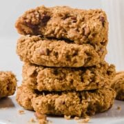 stack of oatmeal protein cookies
