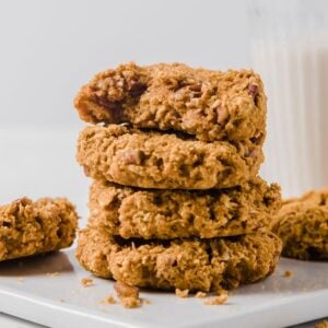stack of oatmeal protein cookies
