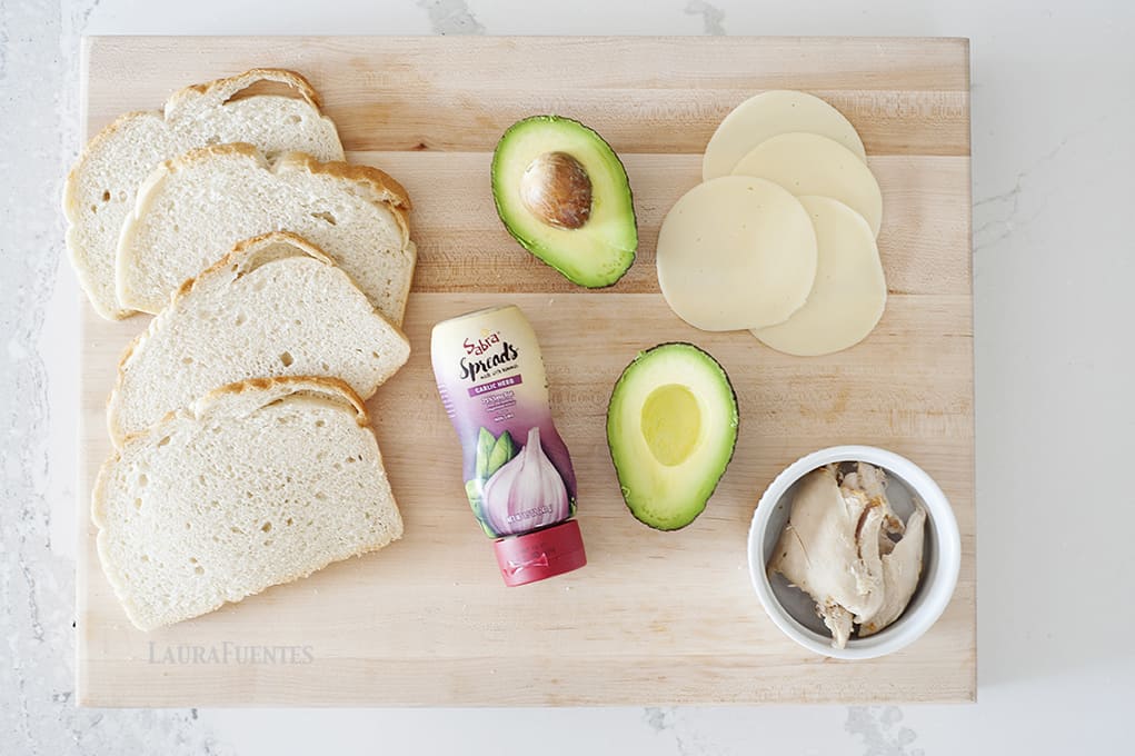 Grilled Hummus, Chicken and Avocado Sandwich