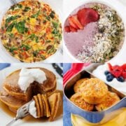 an image collage of gluten free breakfast ideas
