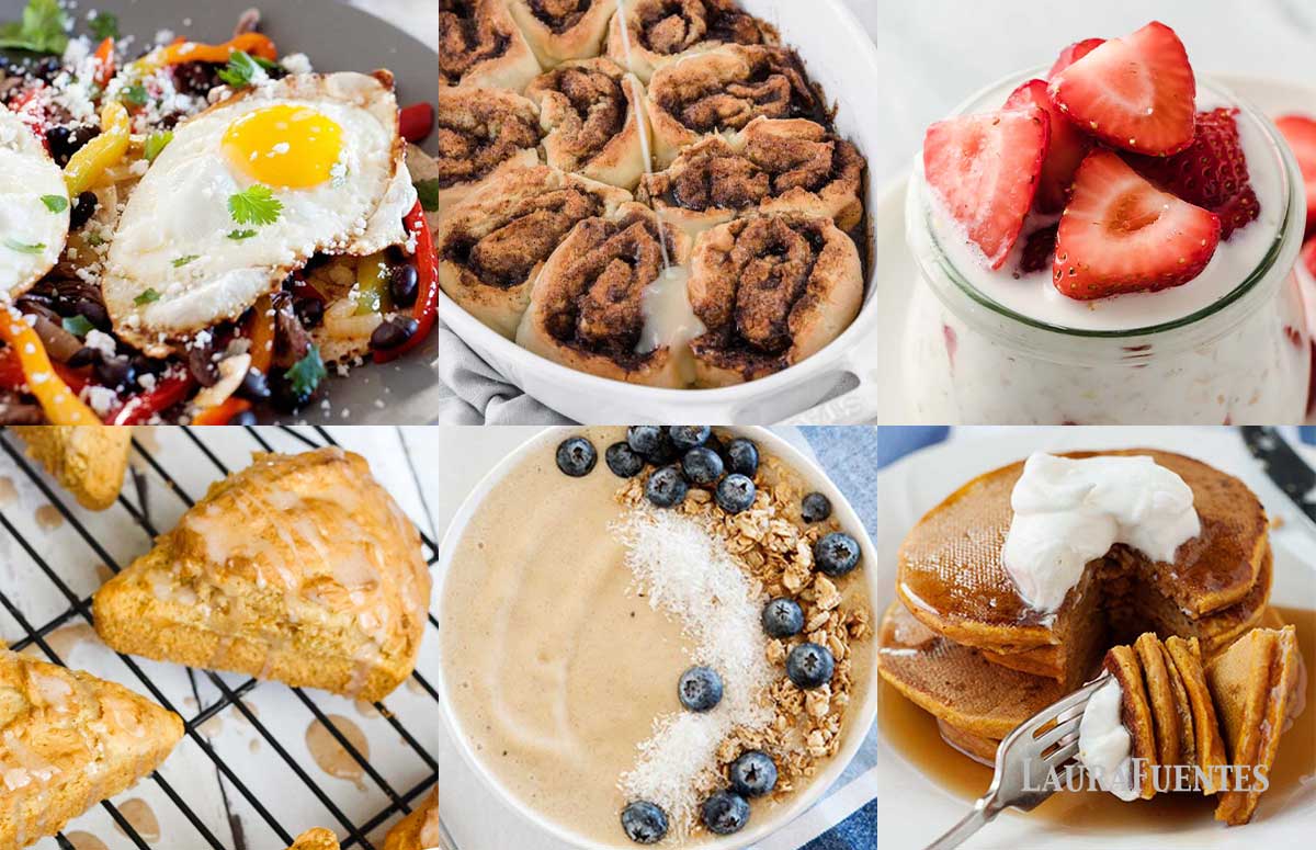collage of gluten free breakfast recipes