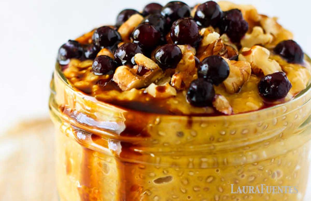 pumpkin chia pudding in a jar