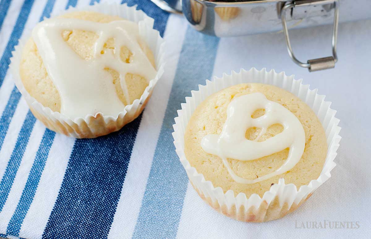 two lemon yogurt muffins