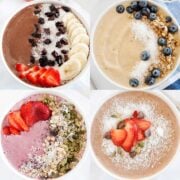 collage of four smoothie bowls