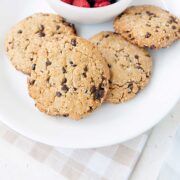 four healthy breakfast cookies on a plate