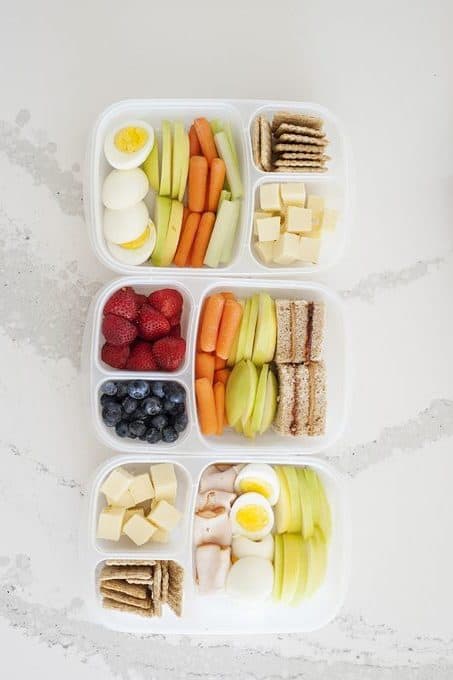 Brown Bear Bento Snack Box Recipe with Rainbow Fruit Salad