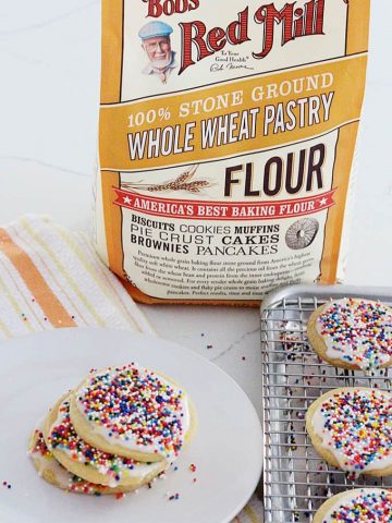 whole wheat sugar cookies that are easy to make and to frost!