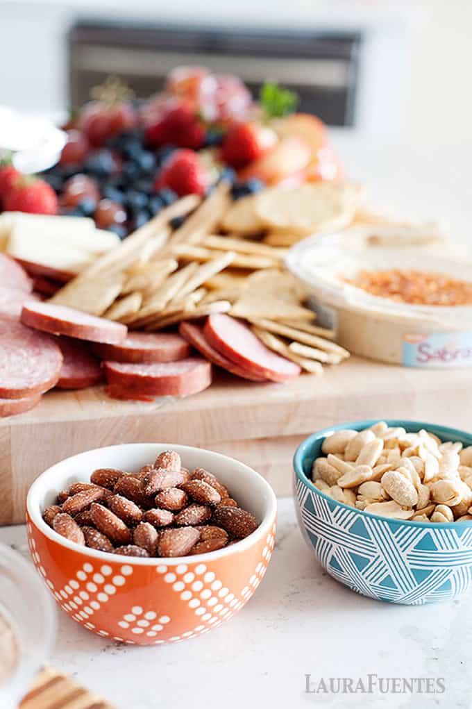 antipasto platter with nuts