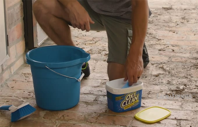 OxiClean helping to clean up my outdoor kitchen