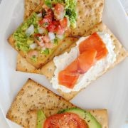 snack crackers on a plate