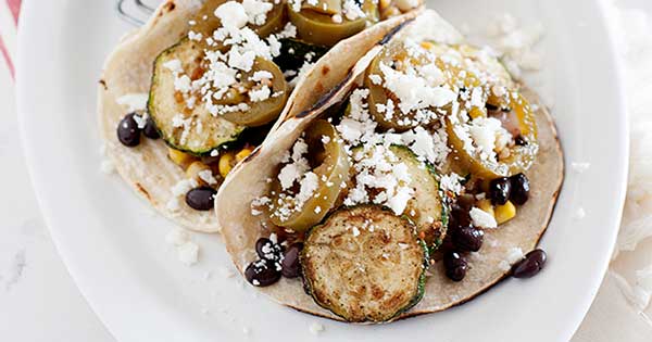 Blackened Zucchini Tacos with Black Beans | Laura Fuentes