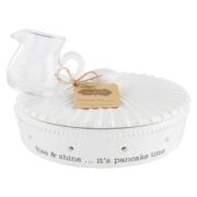 ceramic dish to keep pancakes warm