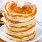 stack of fluffy pancakes