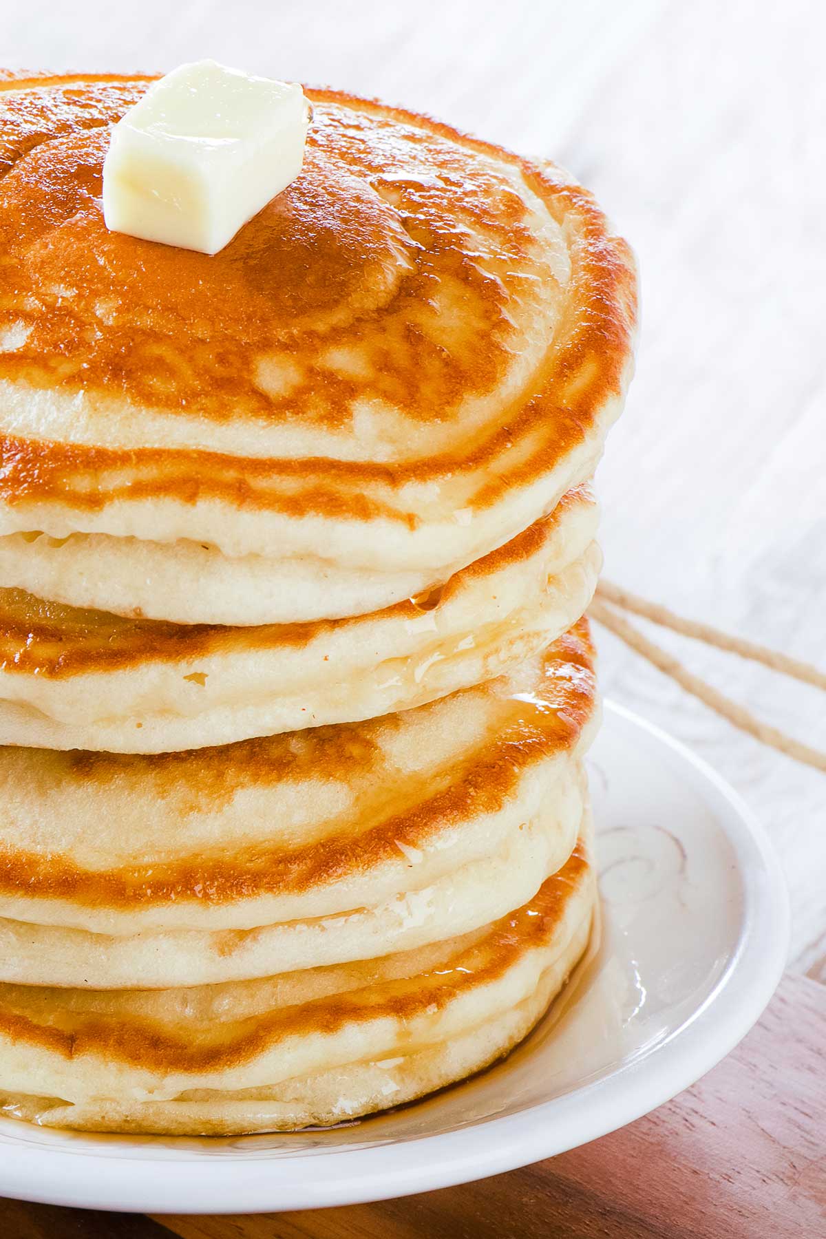 stack of fluffy pancakes