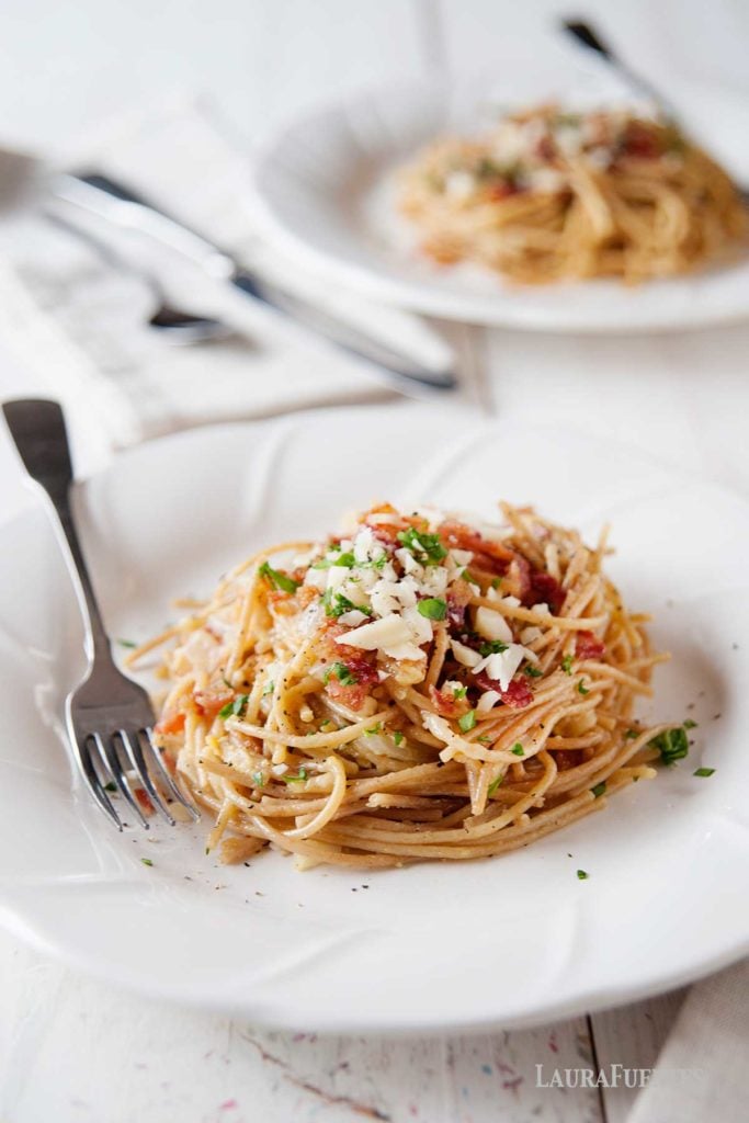 Easy Spaghetti Carbonara with Bacon Laura Fuentes
