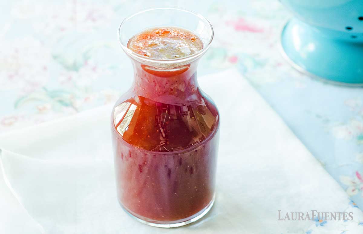 jar of strawberry syrup
