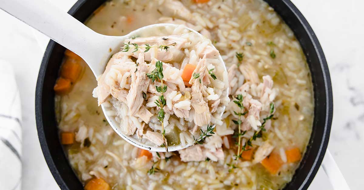 Easy, Stovetop Chicken & Rice Soup