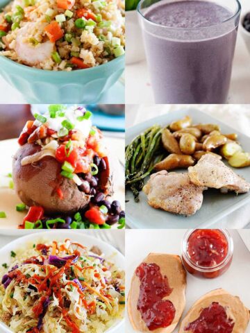 an image collage of whole 30 meal plan ideas
