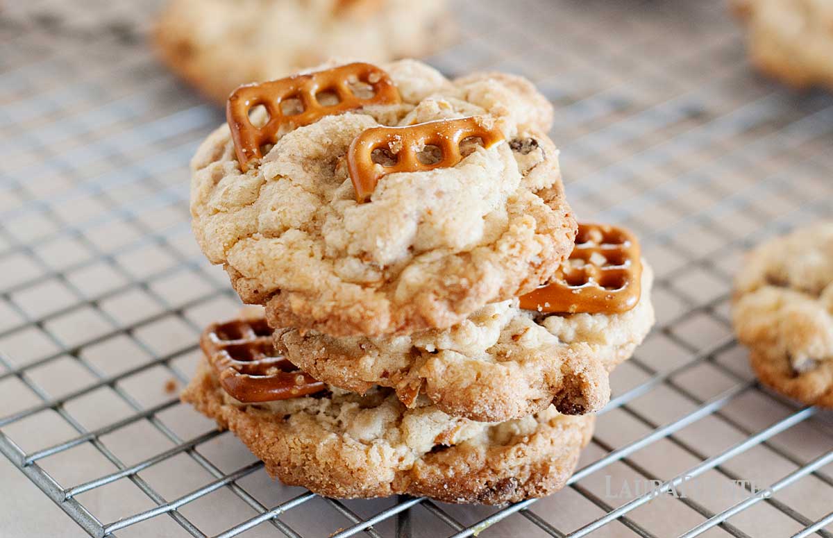kitchen sink cookies on a cooking rack