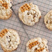 kitchen sink cookies on a cooking rack