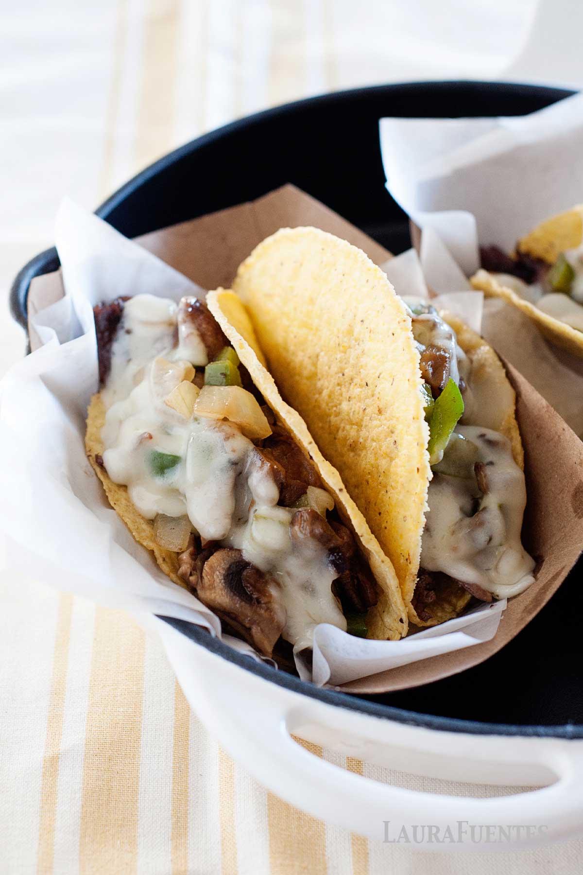 Philly cheesesteak Tacos in a bowl
