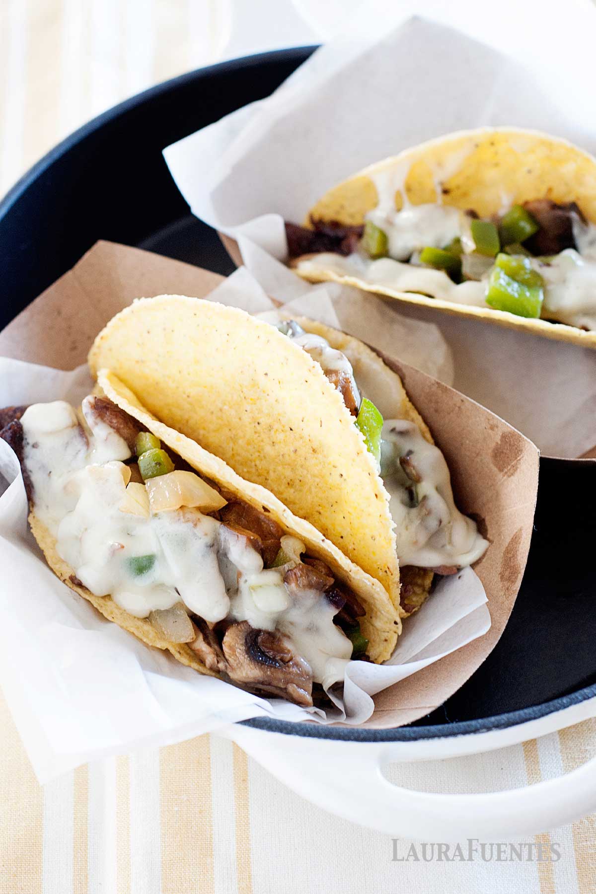 Philly cheesesteak Tacos in a bowl