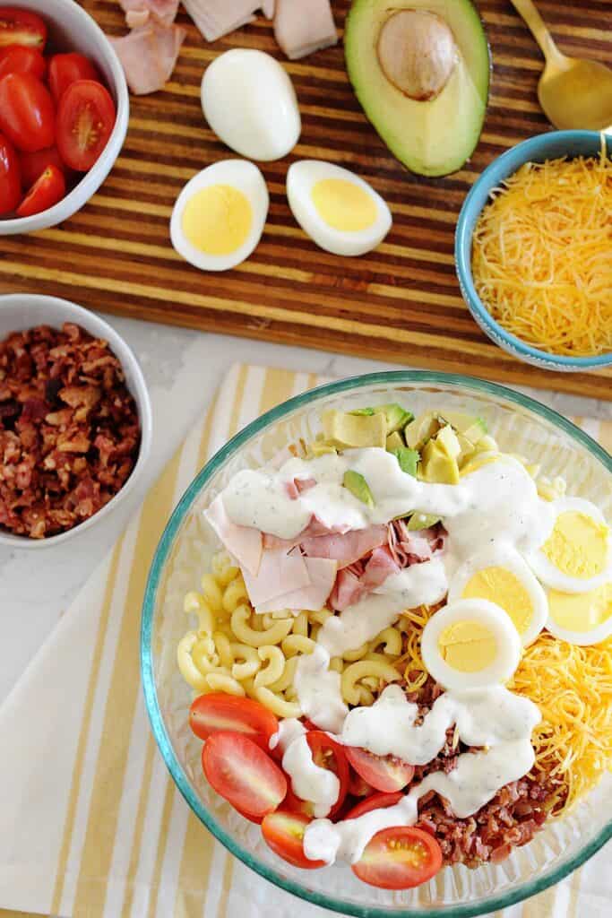 Cobb Pasta Salad with Bacon & Ranch | Laura Fuentes