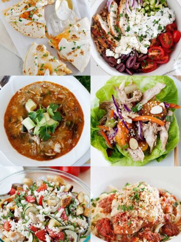 collage of healthy chicken dinner ideas