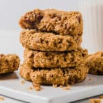 small stack of pumpkin oatmeal cookies